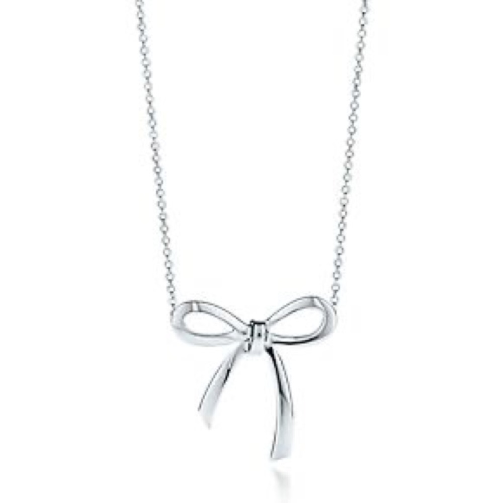 Tiffany bow necklace silver